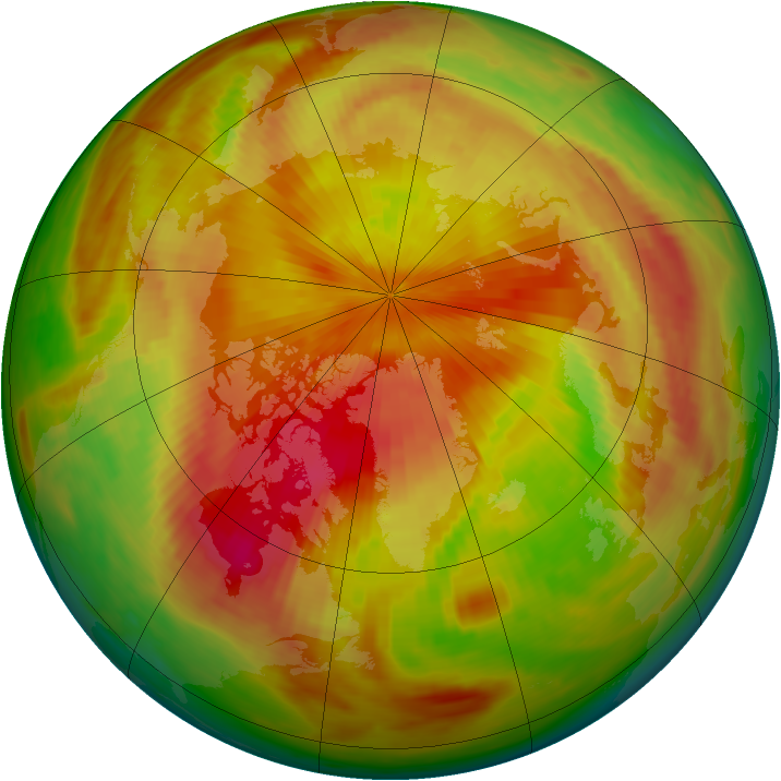 Arctic ozone map for 19 April 1981